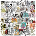50pcs waterproof funny skeleton stickers for skateboards guitars and laptops - 50 Skeleton Theme (JXZ-GT020)