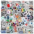 Set of 100 vibrant waterproof football soccer stickers for luggage and phone cases - Soccer Theme
