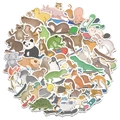 50 pieces of original cartoon animal stickers with skateboards for luggage and laptops - Cartoon Animal Skateboard Series
