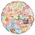 Lot de 50 autocollants escargots mignons avec thèmes de desserts pour DIY et ordinateurs - Série Escargot Dessert (SJS075)