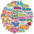 Set of 40 street art graffiti stickers with cool English words for laptops and luggage - Multicolor Graffiti Style / 40 Pieces/Pack