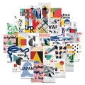 Set mit 40 Bauhaus-Retro-Aufklebern mit abstrakten geometrischen Motiven für Koffer - Bauhaus Abstrakt Geometrisch (TT037)