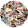 50-piece waterproof cartoon pirate stickers set for laptops, phones, and party decorations - Pirate Theme / 50 Sheets