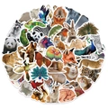 50 gemischte Tieraufkleber mit Panda, Fuchs und Giraffe für DIY Koffer und Laptop Deko - Tierwelt