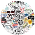 50 adesivi motivazionali spagnoli per laptop e bagagli con grafiche creative colorate - Stile Ispiratore Spagnolo