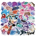 Set di 50 adesivi creature marine con squali e meduse per decorare laptop e borracce - Serie Creature Marine