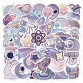 Set di adesivi spazio viola con astronauti razzi e UFO per decorazione laptop - Pianeta Alieno Razzo Viola (SJS121)
