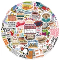 Set of 50 book reading stickers with cute animals and quotes for laptops and luggage - Reading Theme (TT147)