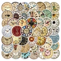 Set di 50 adesivi vintage orologio per valigie e laptop decorazione retrò impermeabile - Stile Orologio Vintage