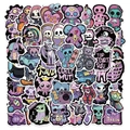 Lot de 50 stickers gothiques violets creepy-cute pour ordinateurs et gourdes imperméables - Style Gothique Violet (50 Feuilles)