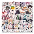 Lot de 60 autocollants de filles d'anime dessinés à la main pour journaux et bagages - 60 Feuilles Style Figure