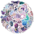 Pack d'autocollants de sorcière mystique violette avec cristaux de lune pour bagages DIY - Lune Magique Violette Style 1