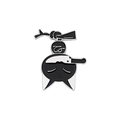 Cartoon black cat enamel pin with white branch design, cute metal cat badge for bags - Hanging Upside Down Black Cat (xz3177)