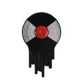 Creatieve emaille pin van een smeltende zwarte vinylplaat met rood middenlabel - Smeltende Vinylplaat (xz1598)