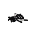 Cute black cat enamel pin with a knife design, creative alloy brooch for bags and clothes - Jumping Black Cat with Cleaver (xz3179)