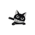Cute black cat enamel pin with a knife, funny cartoon kitten badge for bags and coats - Angry Black Cat with Dagger (xz3181)