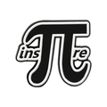 Black and white enamel pin featuring a creative math Pi symbol and inspire text - Inspire Equation (xz4348)