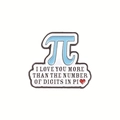 Creative Pi formula enamel pin badge featuring light blue colors and a romantic heart design - Pi Love Formula (xz4810)