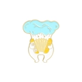Épingle émaillée dent mignonne avec chapeau bleu jouant de l'accordéon jaune - Dent avec Accordéon (xz3141)