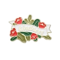 Broche fleur en émail avec pétales rouges et texte kindness sur ruban blanc - Style Tulipe Rouge KINDNESS (xz8554)