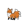 Épingle en émail avec design de renard kitsune orange dans un style groupe de rock - Style Renard à Neuf Queues 2 (XZ3872)