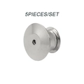 Set di 5 pezzi di spille in metallo argento lucido e chiusure a farfalla di ricambio - Stile Argento (BRPJ030)