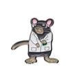Cartoon-Wissenschaftler Maus Emaille-Pin mit Laborkittel und grünem Becherglas - Wissenschaftler-Maus-Stil (xz8434)