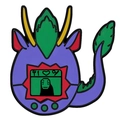 Purple anime enamel pin with a chain featuring No-Face character design on white background - Retro Video Game Machine Style (xz7465)