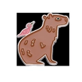 Süße braune Wasserschwein Emaille Pin mit kleinem rosa Vogel auf Zinklegierung - Dunkelbraunes Capybara mit pinkem Vogel-Stil (xz9195)