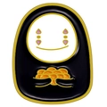 Kaonashi anime enamel pin featuring gold alloy plating and detailed black character design - Shadow Masked Figure Badge (xz7303)