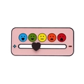 Rosa Emaille Stimmungs-Schieber Pin mit schwarzem Herz und bunten Emoji-Symbolen - Stimmungsschieber Pink Abzeichen (FLXZ075)