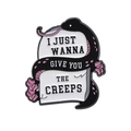Gothic black snake and white tombstone enamel pin with pink floral accents - Snake On Tombstone (xz8572)