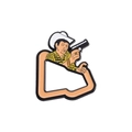Cartoon cowboy enamel pin inspired by Van Gogh art style for clothes and bags - Cartoon Cowboy with Gun (QHXZ606)
