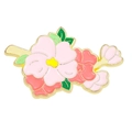 Rosa und rote Kirschblüten-Emaille-Brosche mit Goldbeschichtung für Rucksäcke und Kragen - Kirschblüten-Stil (XZ7073)