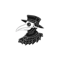 Gotische Pestdoktor Emaille Pin in Schwarz und Weiß für Jeansjacken und Hüte - Klassisches Profil Doktor Stil (xz3001)