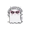 Cartoon Halloween ghost enamel pin with pink sunglasses and FAB-BOO-LOUS slogan - Fab-Boo-Lous Ghost (QHXZ1279)