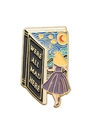 Broche livre en émail avec motif Nuit Étoilée et citation d'Alice au pays des merveilles - Nuit Étoilée Alice Livre (qhxz2130)