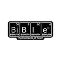 Creative black enamel alphabet metal brooch pin featuring scientific chemical element designs - BIBLE Periodic Table Style (QHXZ2218)
