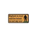 Orange rectangular Bigfoot enamel pin with humorous black lettering and silhouette - Bigfoot Orange Style (QHXZ1920)