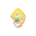 Creative enamel pin featuring a green cartoon character in a toilet with golden plating - Cartoon Toilet Character (QHXZ727)