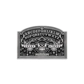 Retro black and white enamel bat cat lapel pin in gothic ouija board style design - Moon Cat Head (Black Silver) (xz9611)