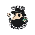 Pin's émaillé de docteur de la peste avec texte Trust Me I'm A Doctor et fiole - Style de Docteur de la Peste (QHXZ2767)