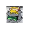 Épingle émaillée grille-pain et pain avec élément d'argent pour vêtements et sacs - Style Grille-pain (QHXZ2959)