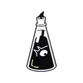 Cartoon enamel pin badge featuring a flask design with a quirky eye pattern - Conical Eye Style (qhxz2796)