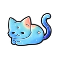 Cute enamel brooch with blue and pink gradient cat design featuring golden star details - Blue Pink Gradient Star Cat Style (UVXZ198)