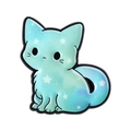 Cute cartoon cat enamel brooch with white stars in light blue and mint green gradient - Blue Green Gradient Star Cat Style (UVXZ199)