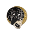 Épingle en émail chat noir avec flacon de potion magique et croissant de lune étoilé - Style Chat Noir Potion Magique (XZ5969)