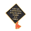 Detail of graduation cap enamel pin with I Graduated text and red tassel - I Did It Graduation Statement Style (WY2971)