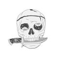Kreative Emaille-Totenkopf-Brosche mit Messer und Gothic-Ästhetik für Halloween-Stil - Skelett Hält Dolch Stil (XZ5975)