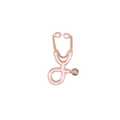 Spilla stetoscopio in smalto oro rosa con design rosa tenue per professionisti medici - Stetoscopio Oro Rosa Rosa (XZ1501)